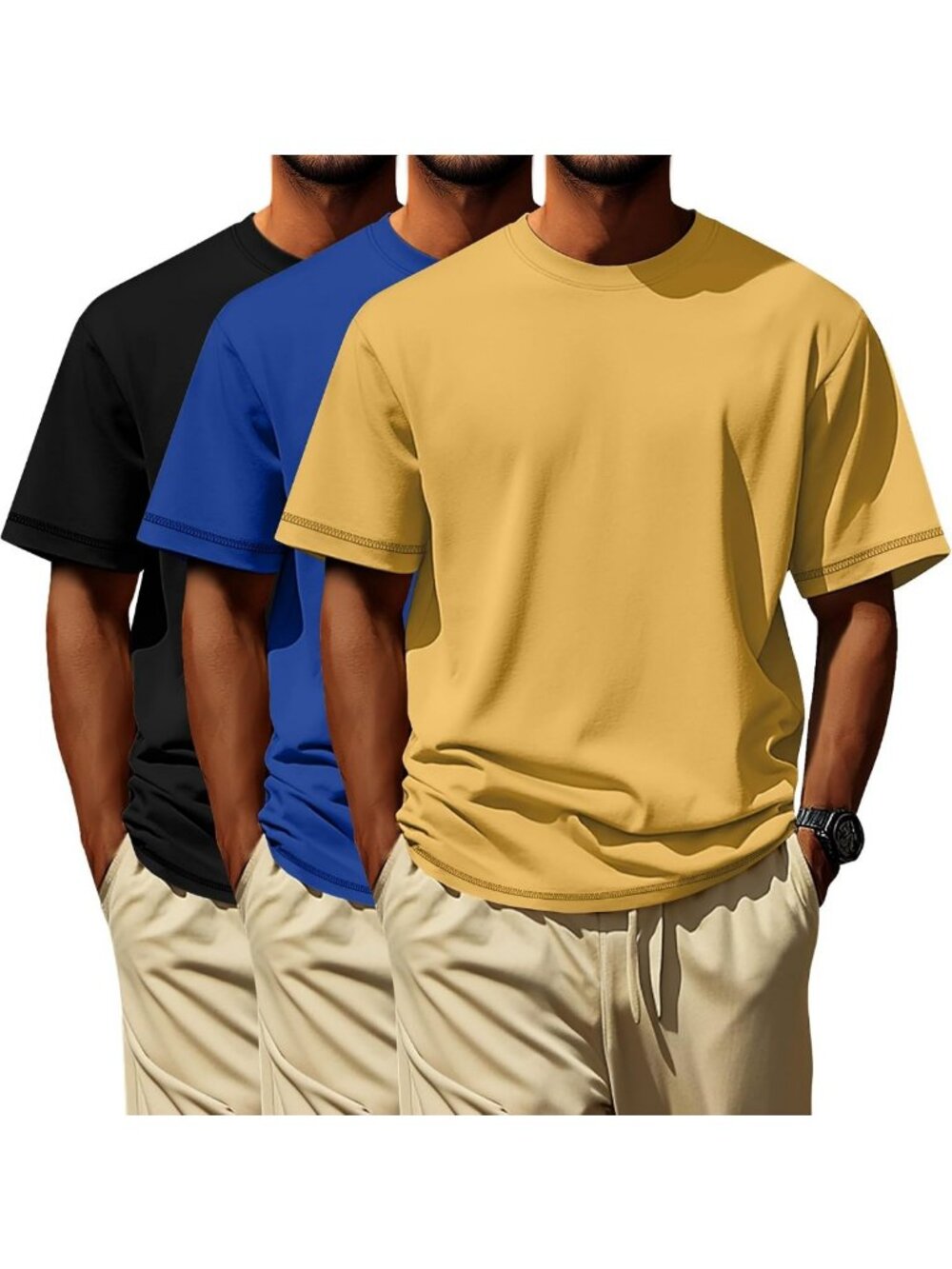 Big & Tall Men's T-Shirts 3-Pack, Sizes L-7XL, Comfortable Casual Tops